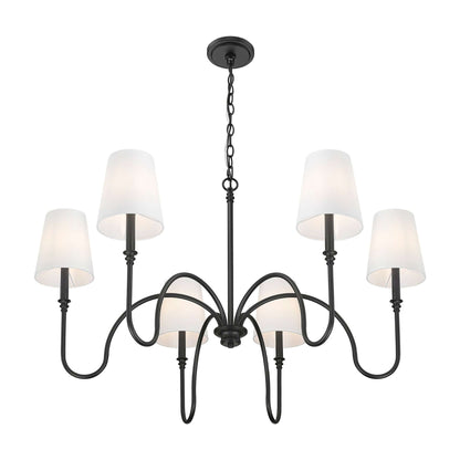 Jisele 6 Light Chandelier Matte Black
