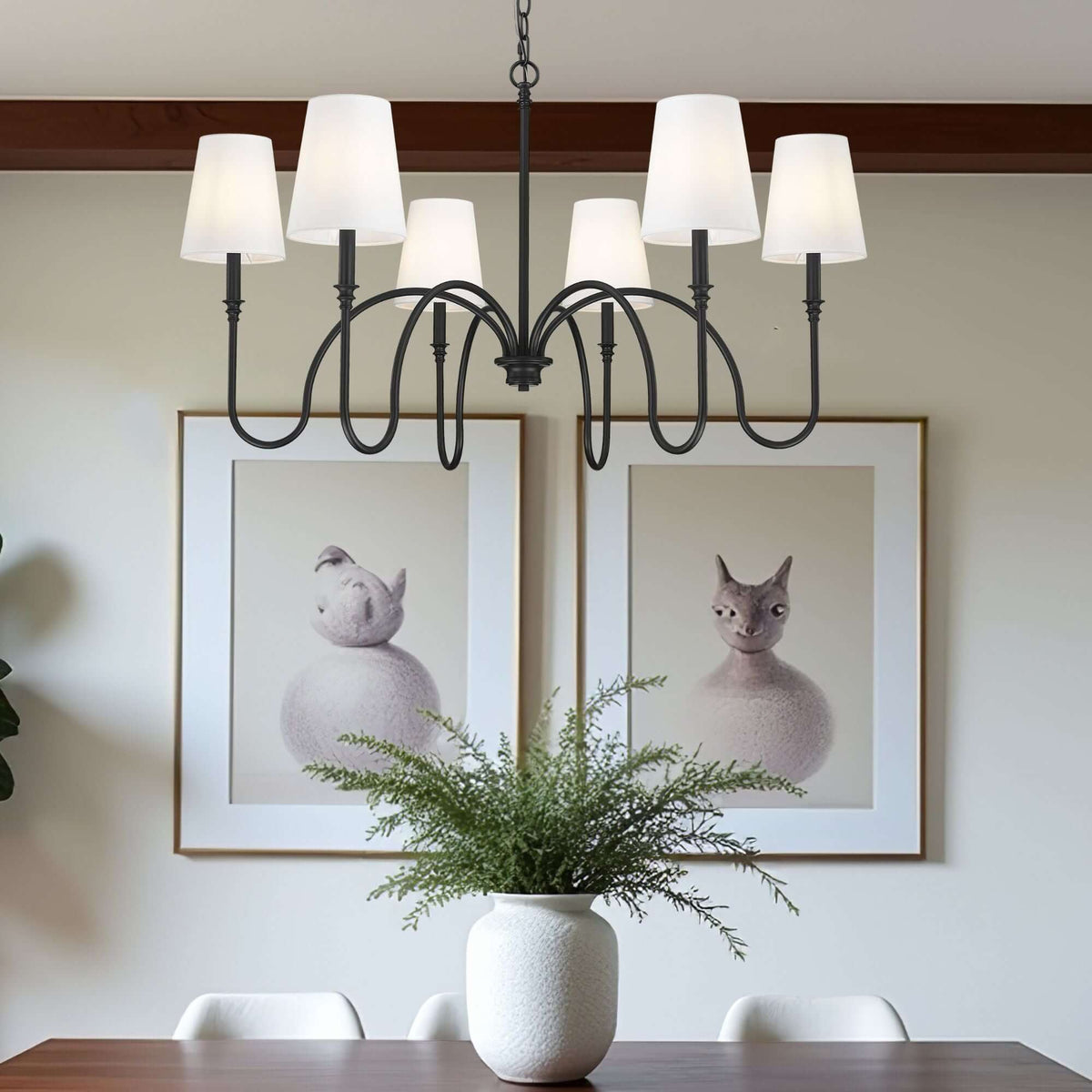 Jisele 6 Light Chandelier Matte Black
