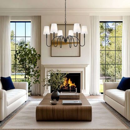 Jisele 6 Light Chandelier Matte Black