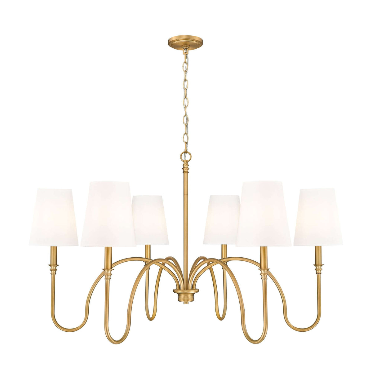 Jisele 6 Light Chandelier Rubbed Brass
