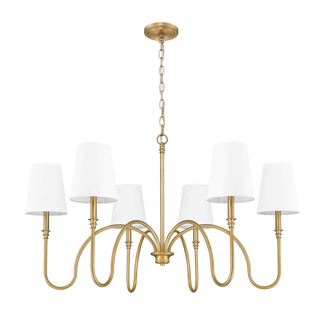 Jisele 6 Light Chandelier Rubbed Brass
