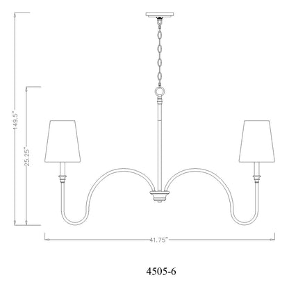 Jisele 6 Light Chandelier Rubbed Brass