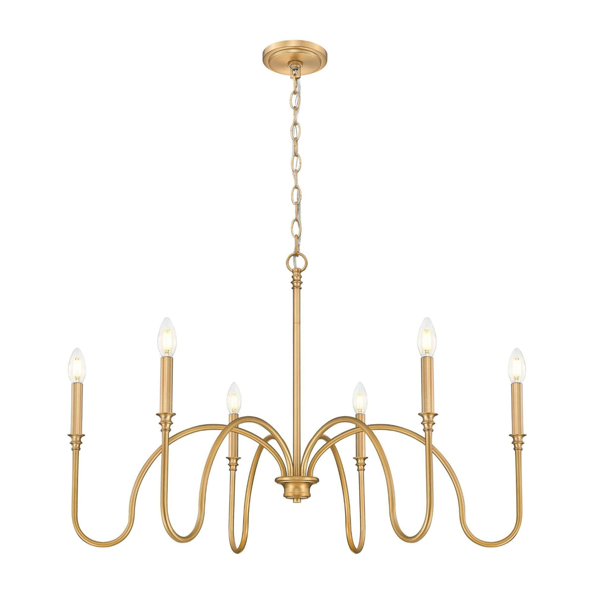 Jisele 6 Light Chandelier Rubbed Brass