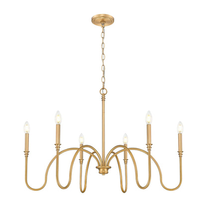 Jisele 6 Light Chandelier Rubbed Brass