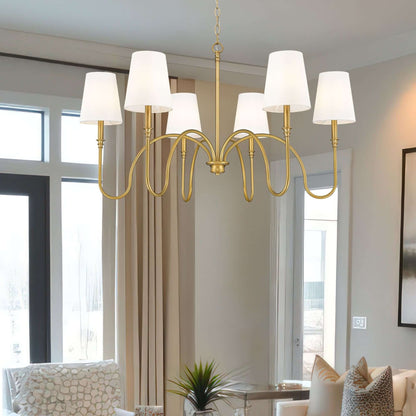 Jisele 6 Light Chandelier Rubbed Brass