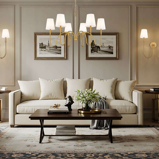 Jisele 6 Light Chandelier Rubbed Brass