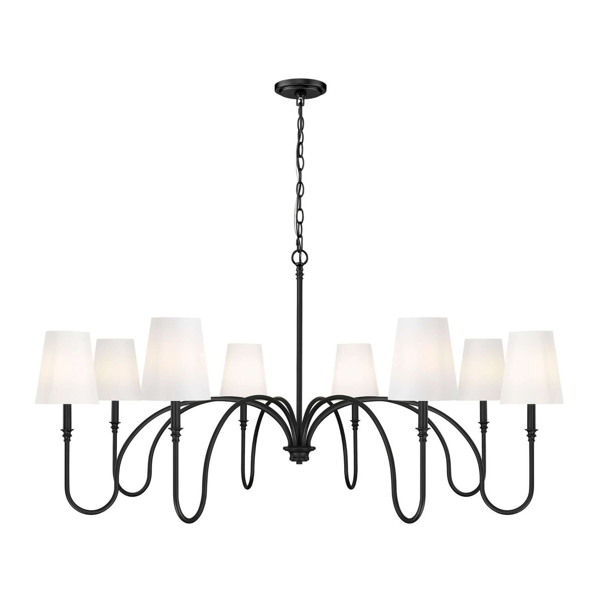 Jisele 8 Light Chandelier Matte Black