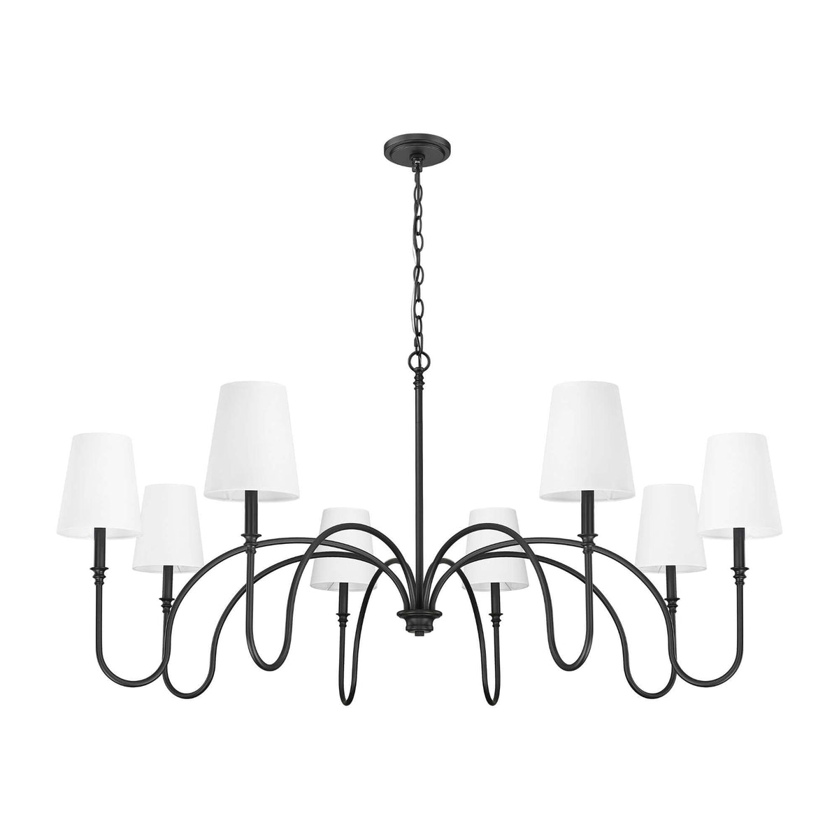 Jisele 8 Light Chandelier Matte Black