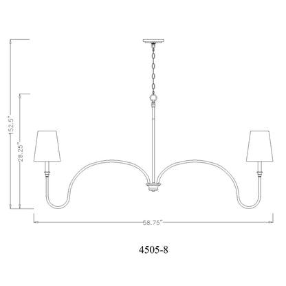 Jisele 8 Light Chandelier Matte Black