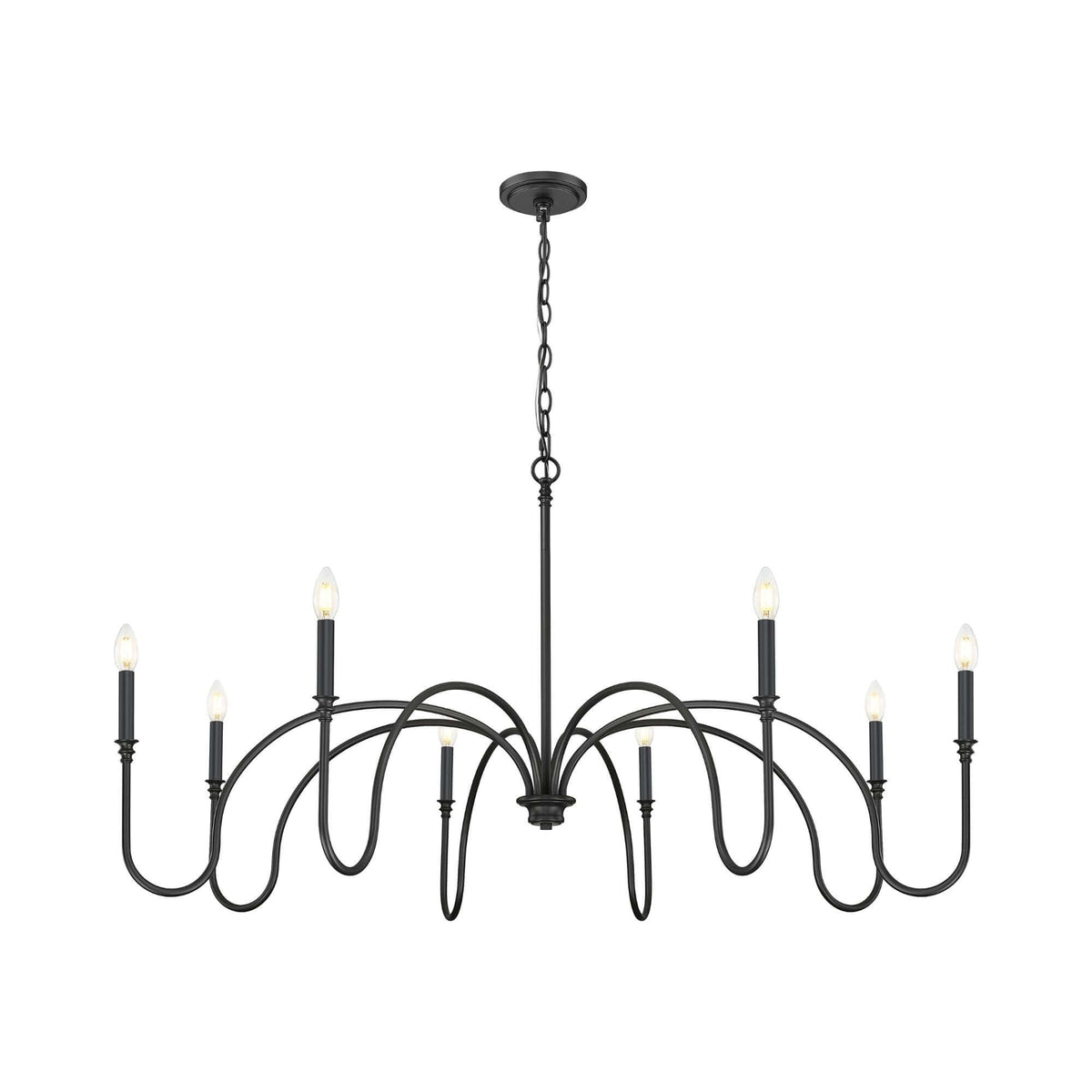 Jisele 8 Light Chandelier Matte Black