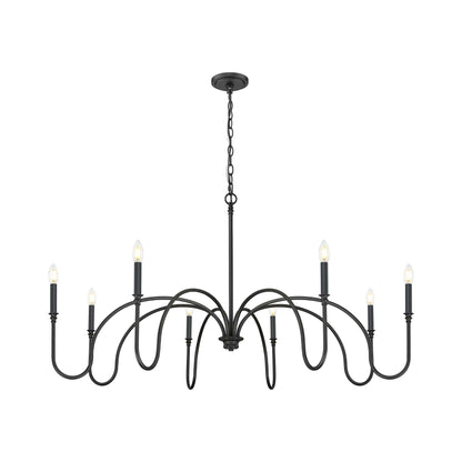 Jisele 8 Light Chandelier Matte Black