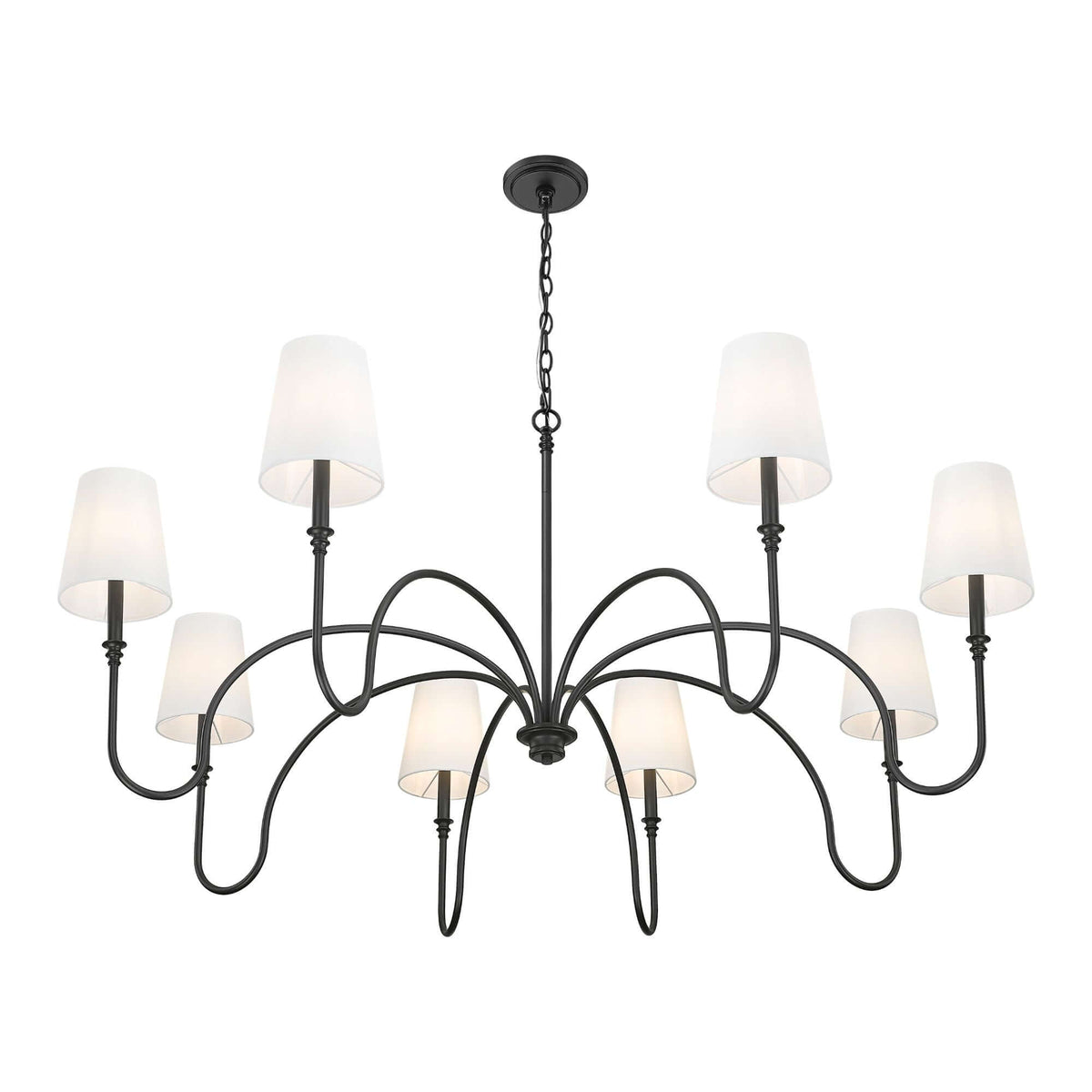 Jisele 8 Light Chandelier Matte Black