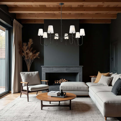 Jisele 8 Light Chandelier Matte Black