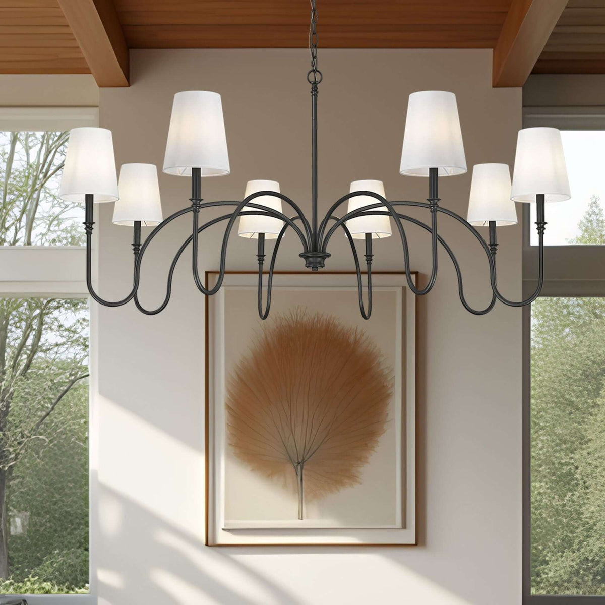 Jisele 8 Light Chandelier Matte Black