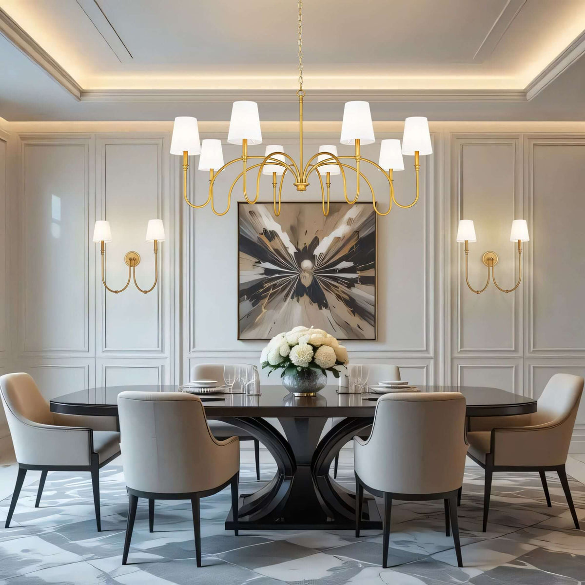 Jisele 8 Light Chandelier Rubbed Brass