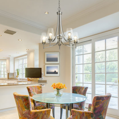 Joliet 5 Light Chandelier Brushed Nickel