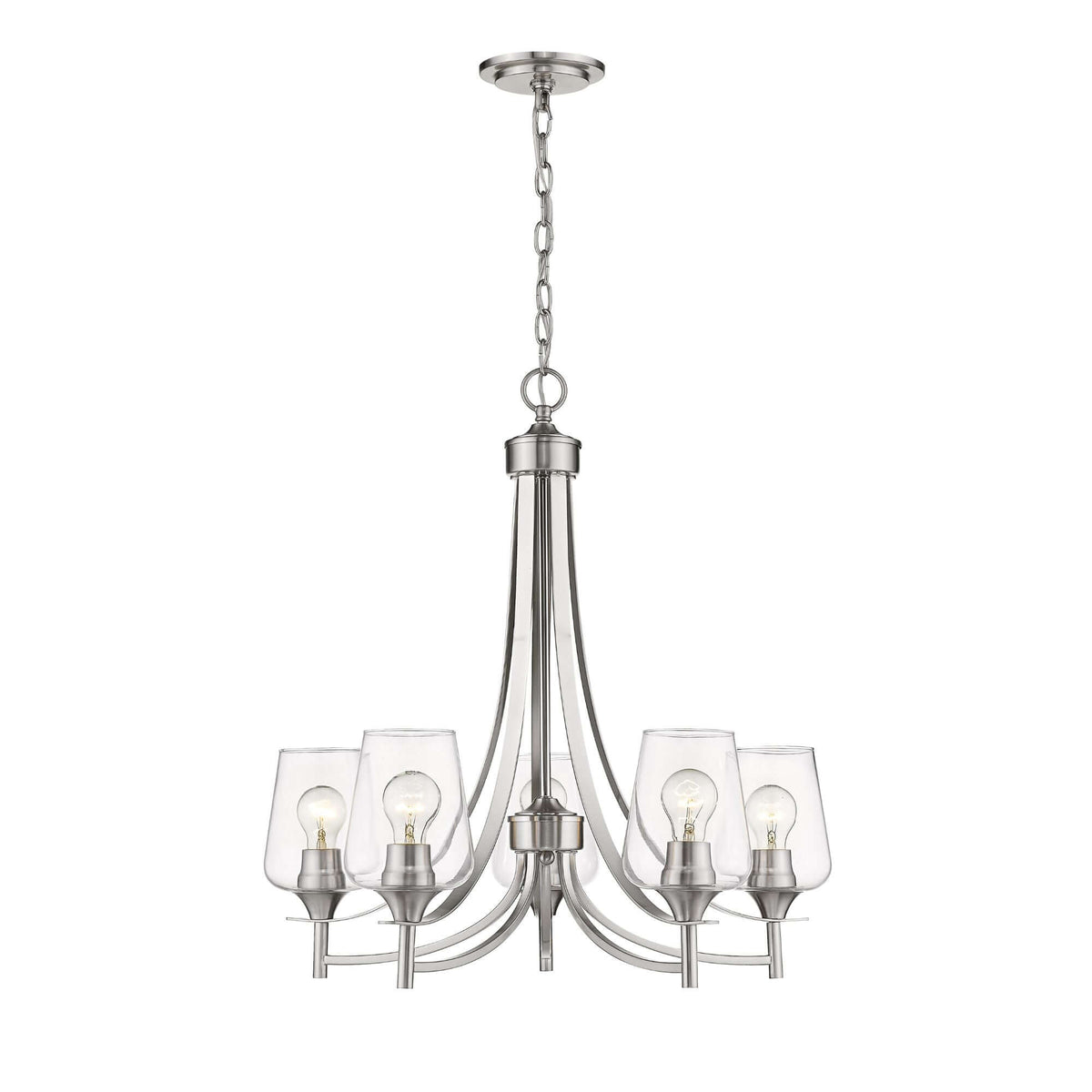Joliet 5 Light Chandelier Brushed Nickel