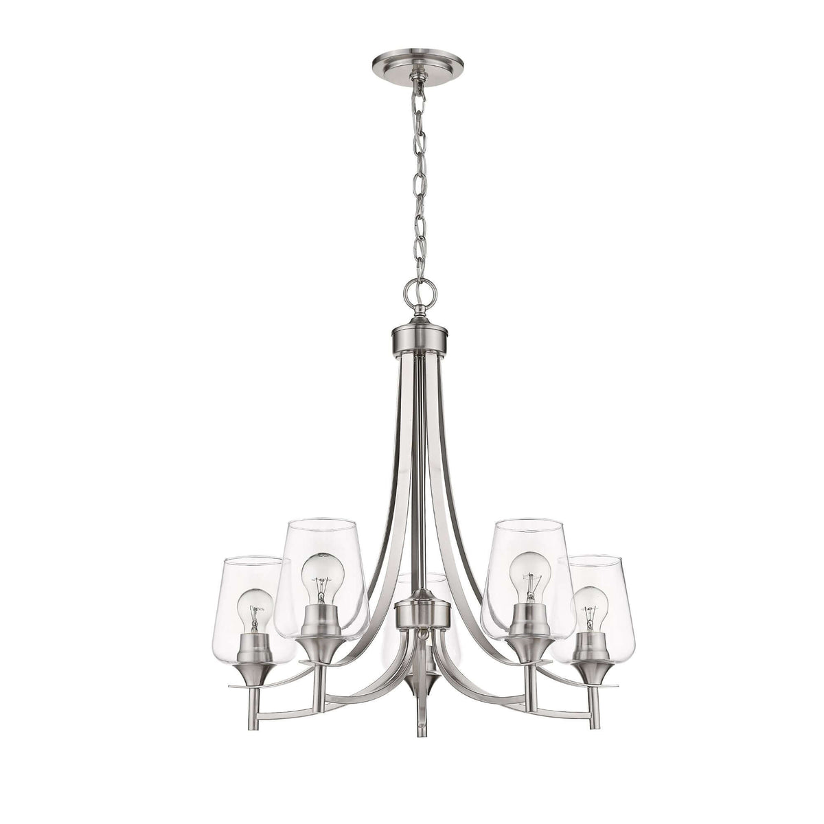 Joliet 5 Light Chandelier Brushed Nickel