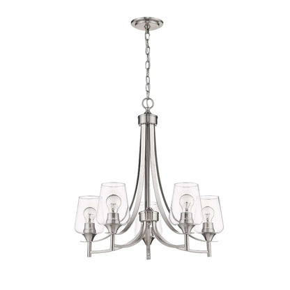 Joliet 5 Light Chandelier Brushed Nickel
