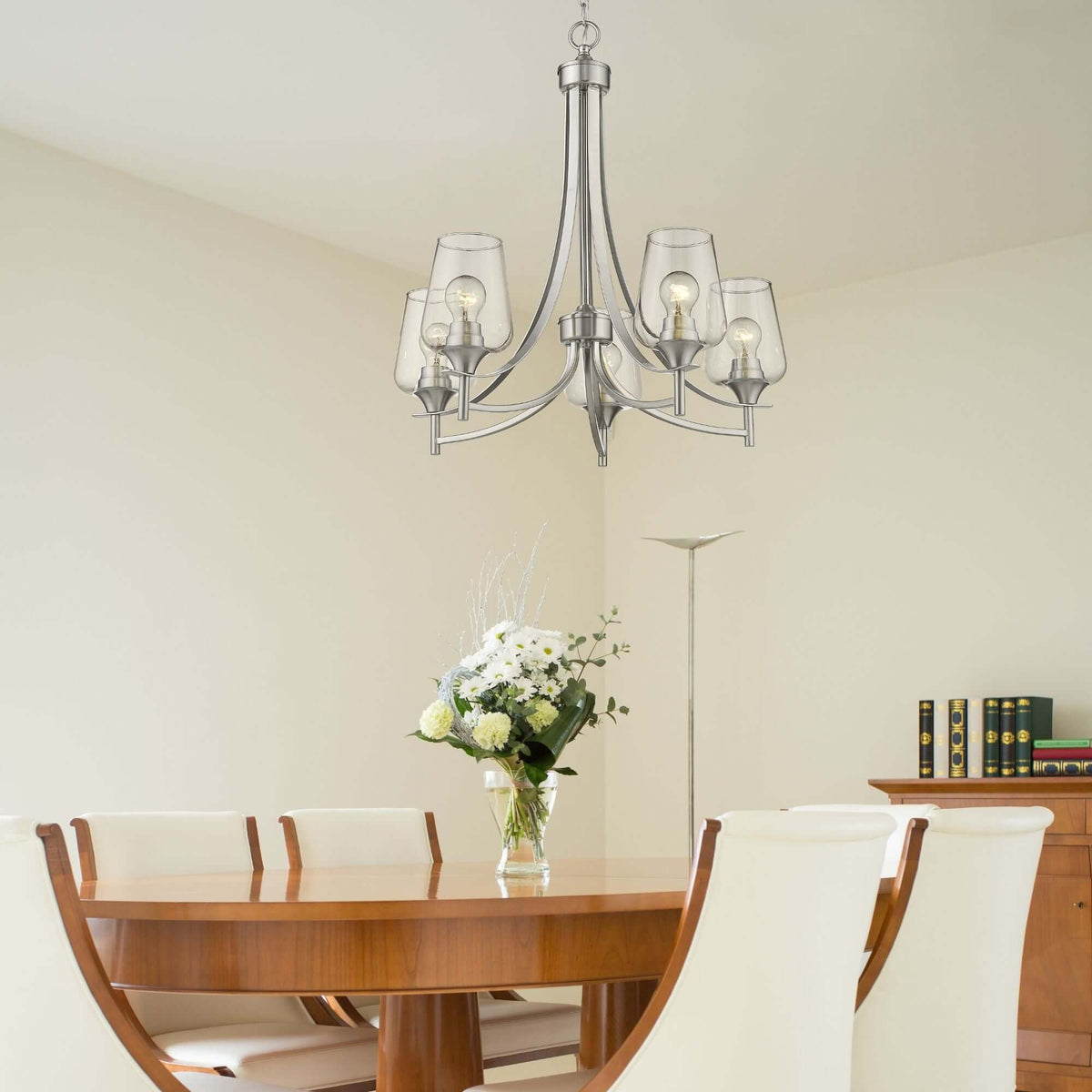 Joliet 5 Light Chandelier Brushed Nickel