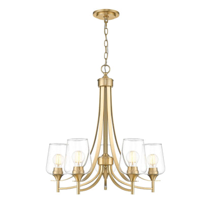 Joliet 5 Light Chandelier Burnished Brass