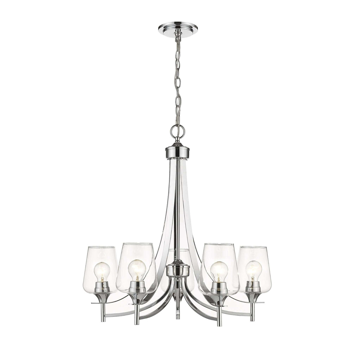 Joliet 5 Light Chandelier Chrome
