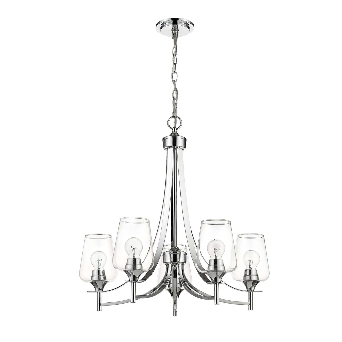 Joliet 5 Light Chandelier Chrome