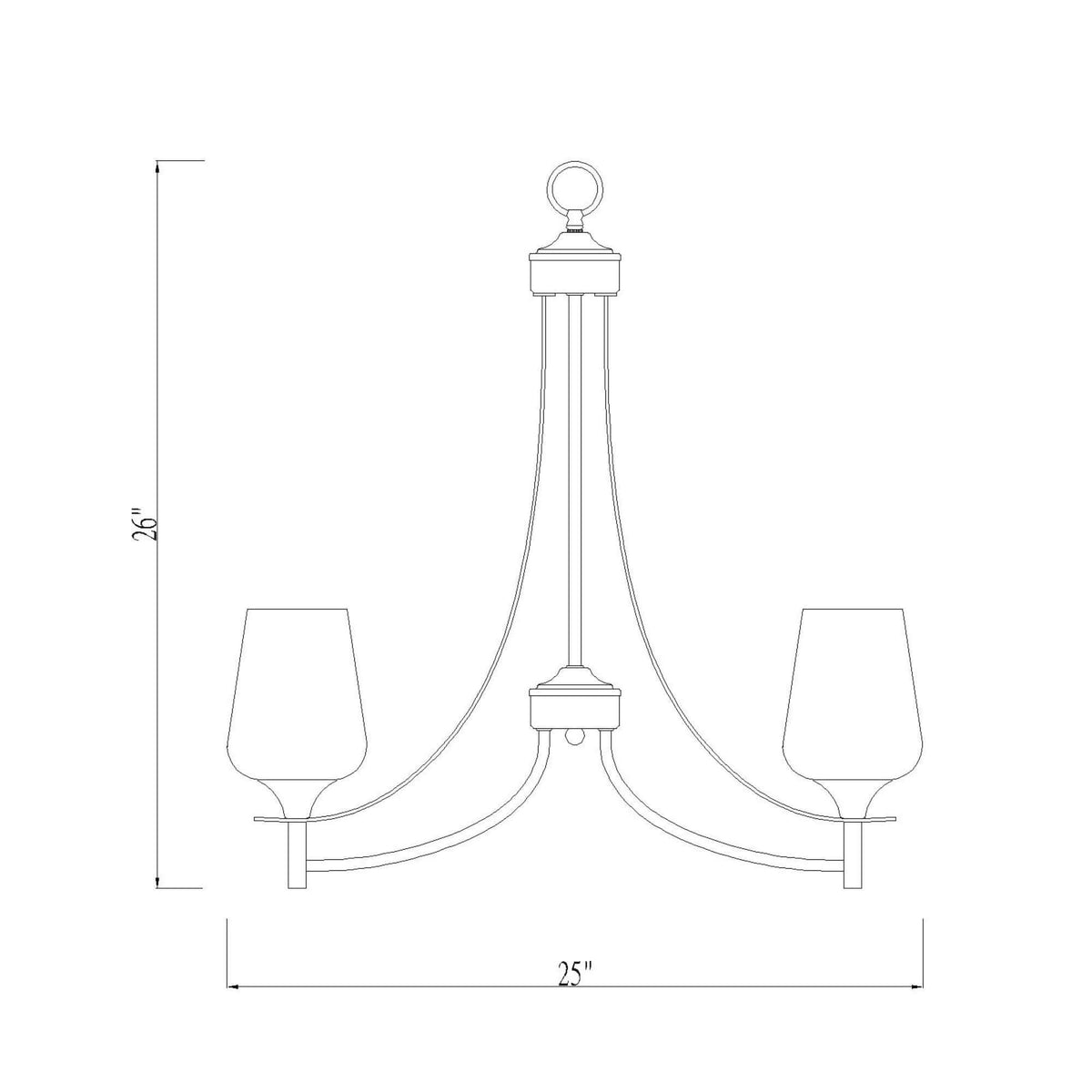 Joliet 5 Light Chandelier Chrome