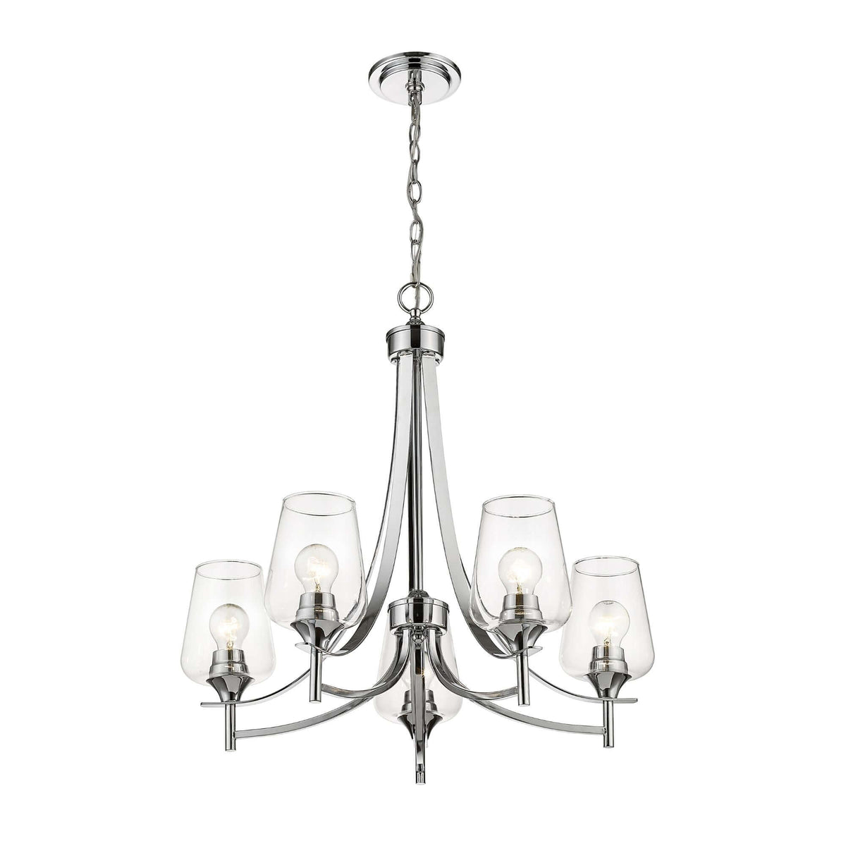 Joliet 5 Light Chandelier Chrome