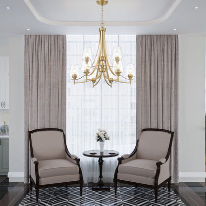 Joliet 9 Light Chandelier Burnished Brass
