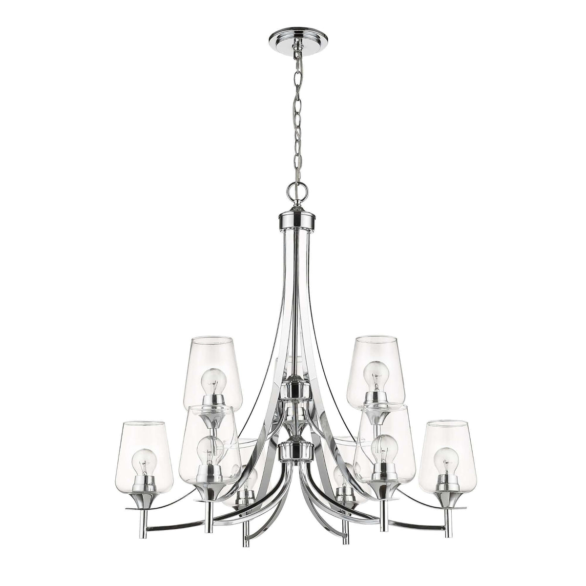 Joliet 9 Light Chandelier Chrome