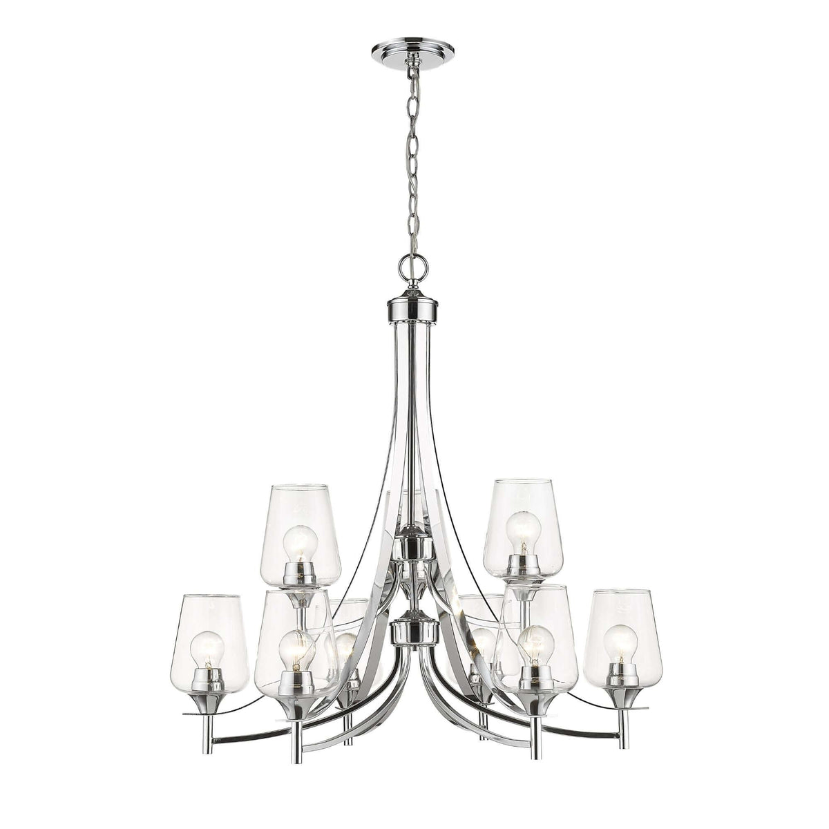 Joliet 9 Light Chandelier Chrome