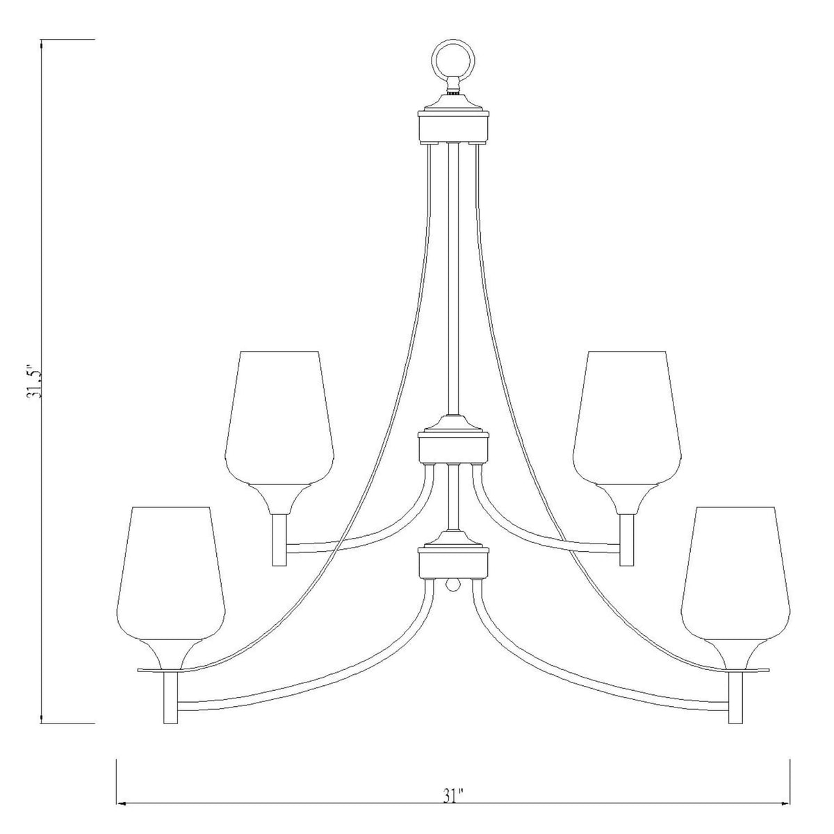 Joliet 9 Light Chandelier Chrome