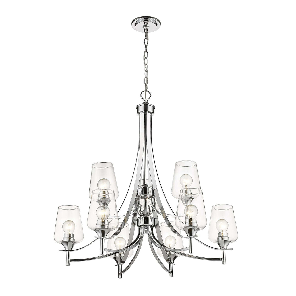 Joliet 9 Light Chandelier Chrome