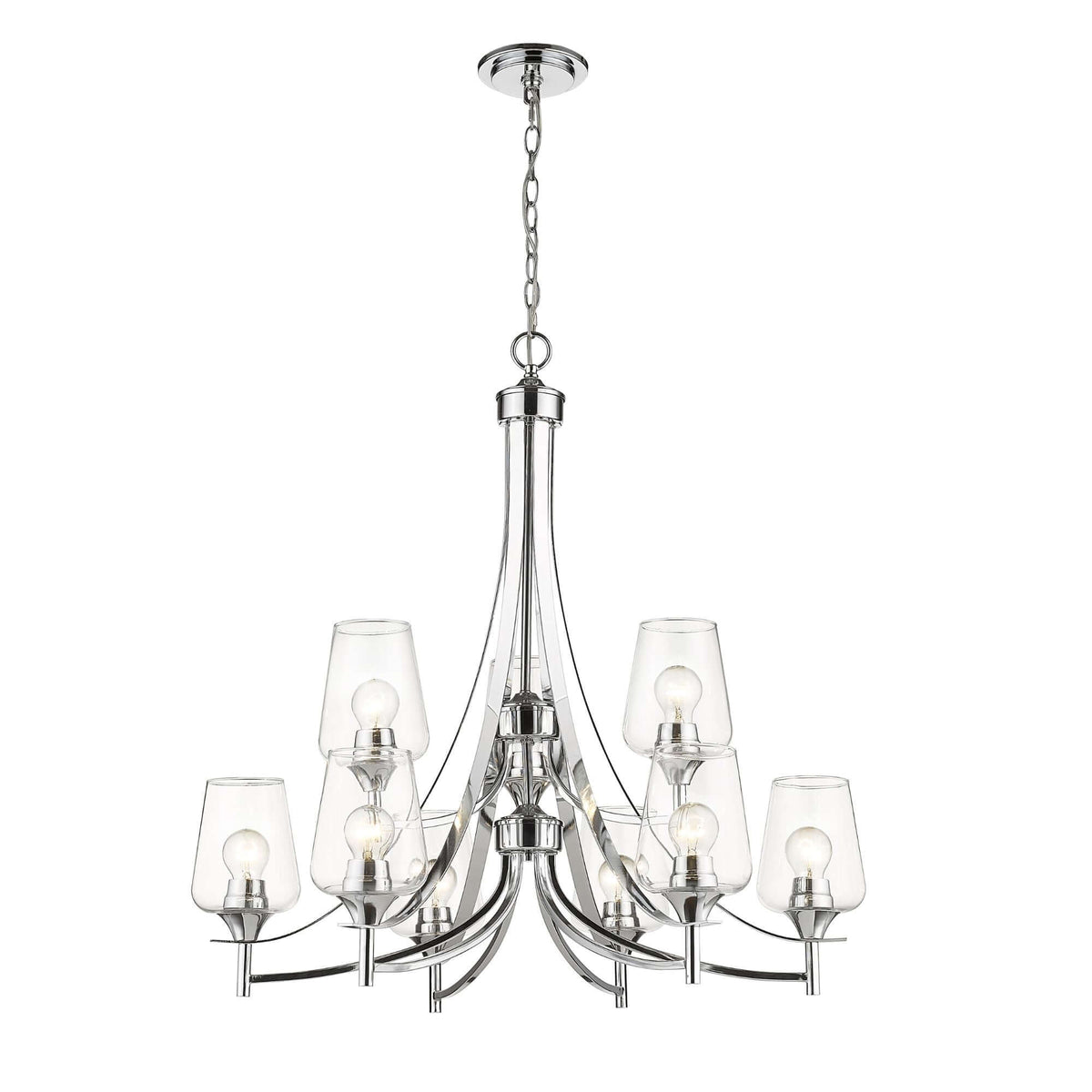 Joliet 9 Light Chandelier Chrome