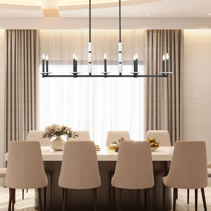 Kaden 10 Light Linear Chandelier Matte Black