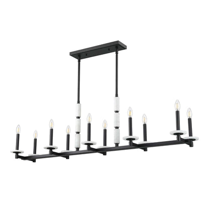 Kaden 10 Light Linear Chandelier Matte Black