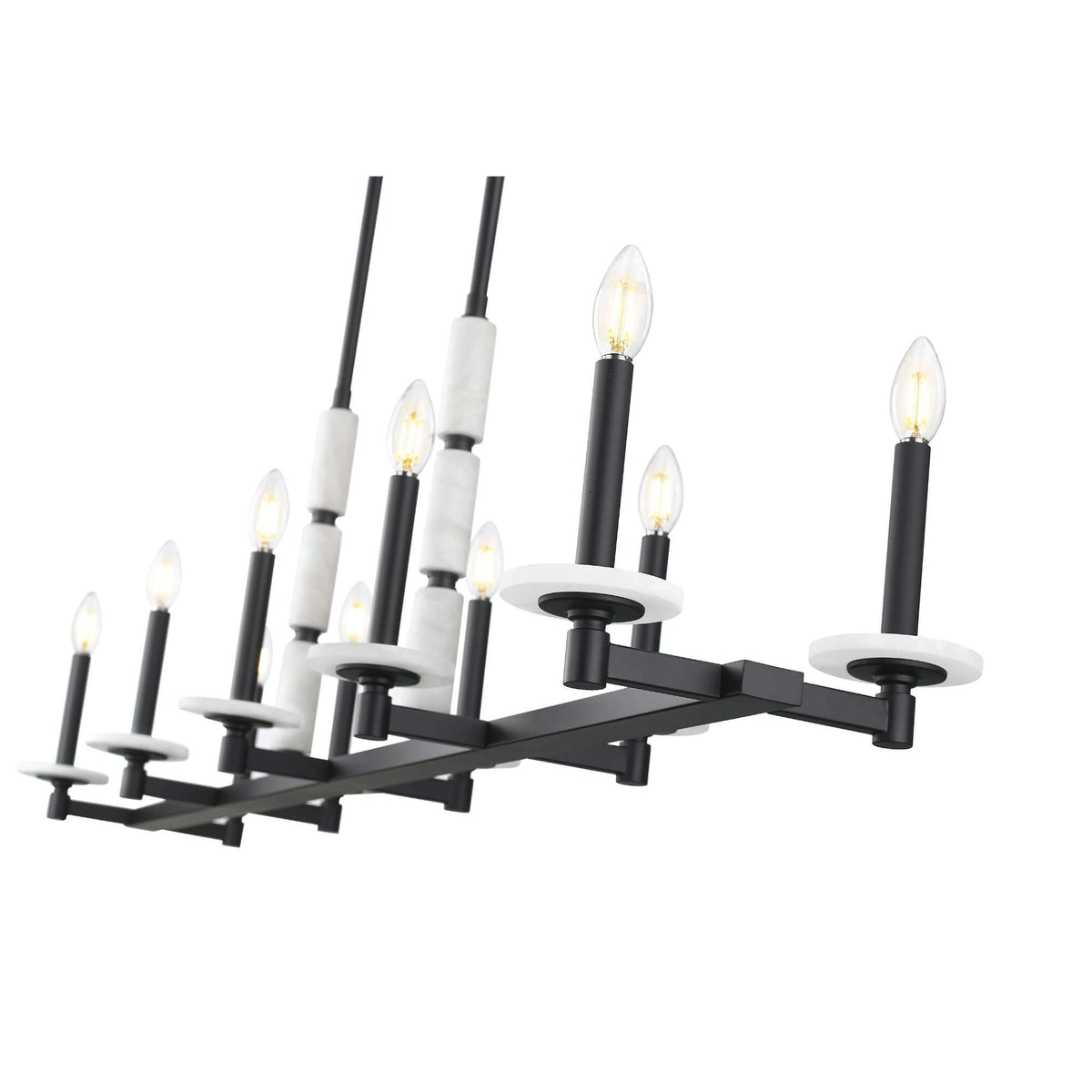 Kaden 10 Light Linear Chandelier Matte Black
