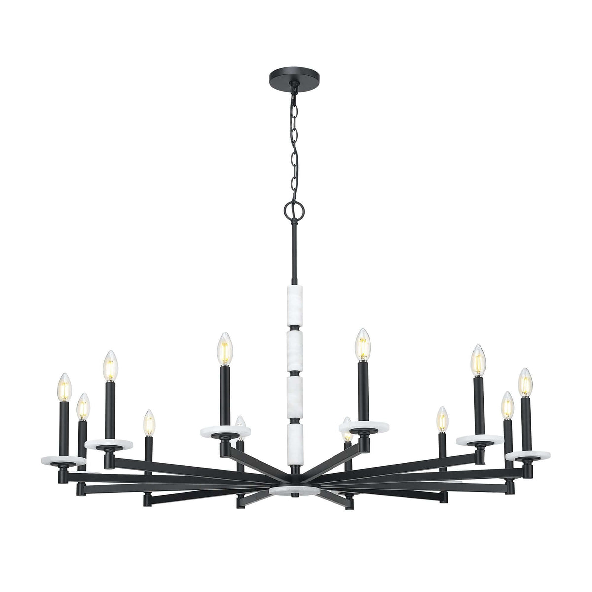 Kaden 12 Light Chandelier Matte Black
