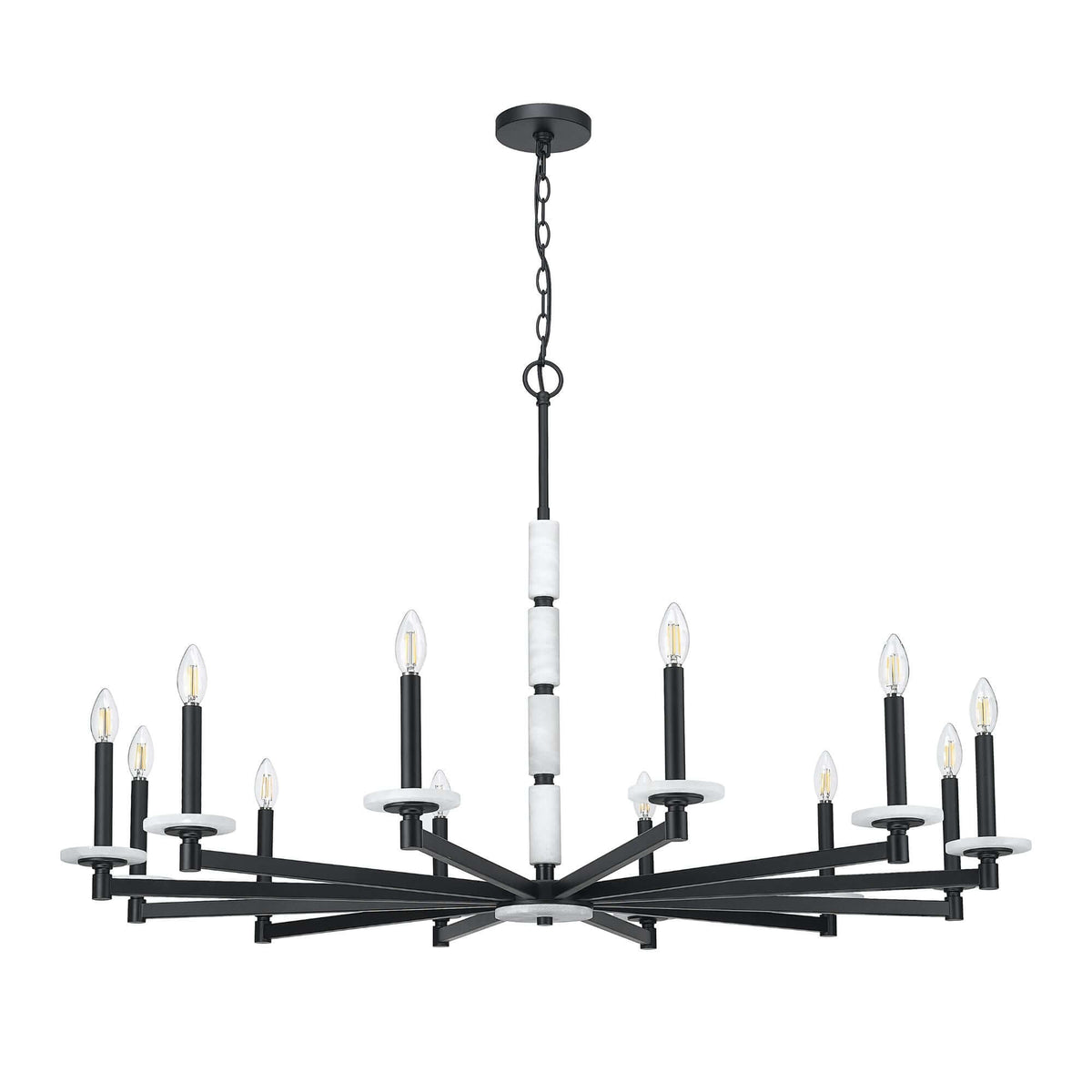 Kaden 12 Light Chandelier Matte Black