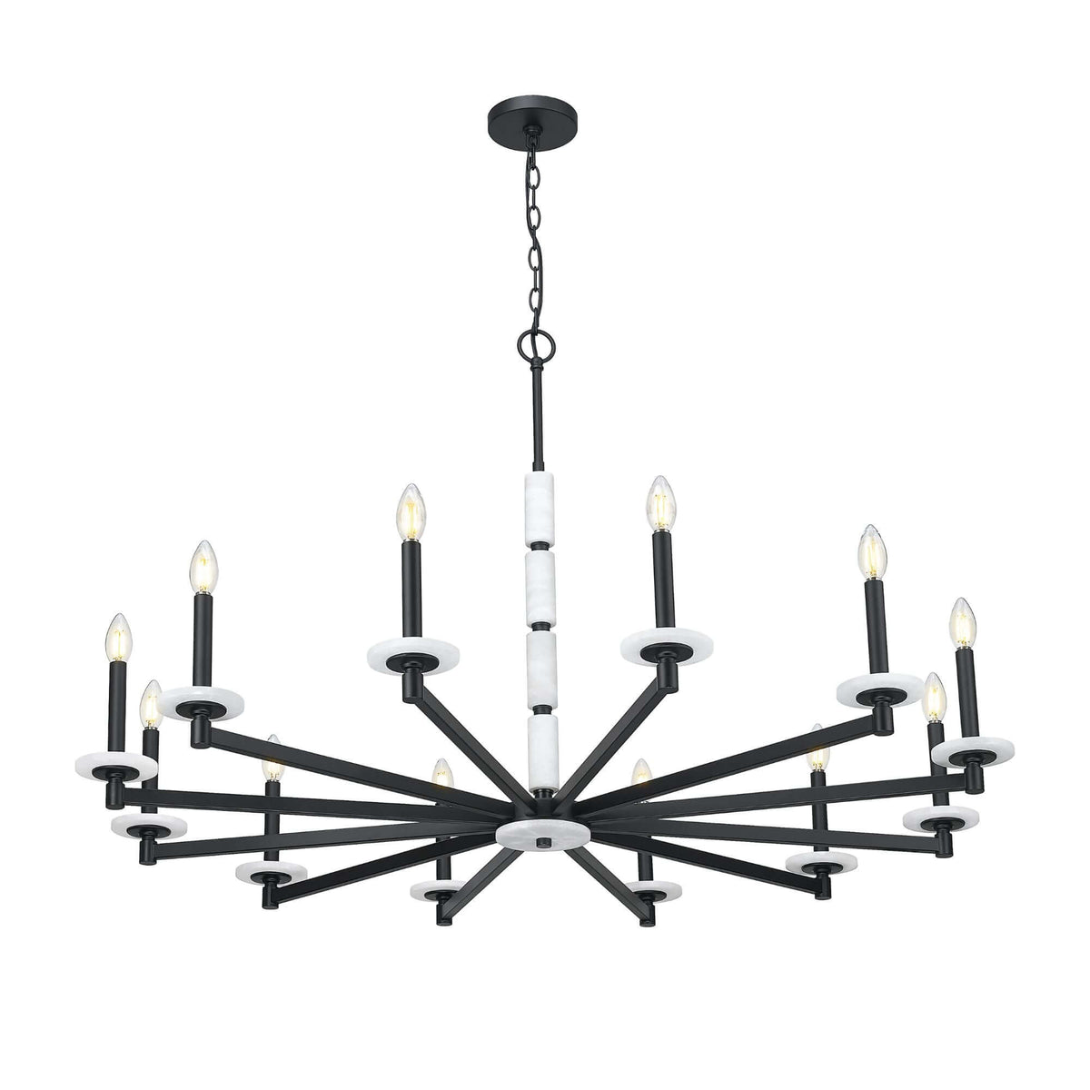 Kaden 12 Light Chandelier Matte Black