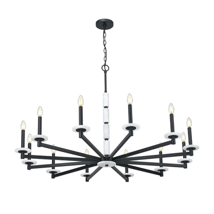 Kaden 12 Light Chandelier Matte Black
