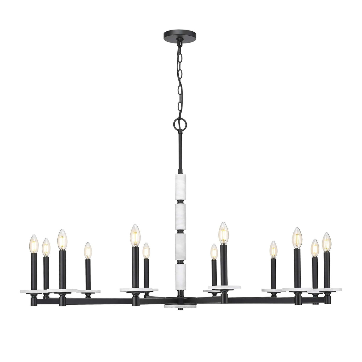 Kaden 12 Light Chandelier Matte Black
