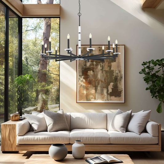 Kaden 12 Light Chandelier Matte Black