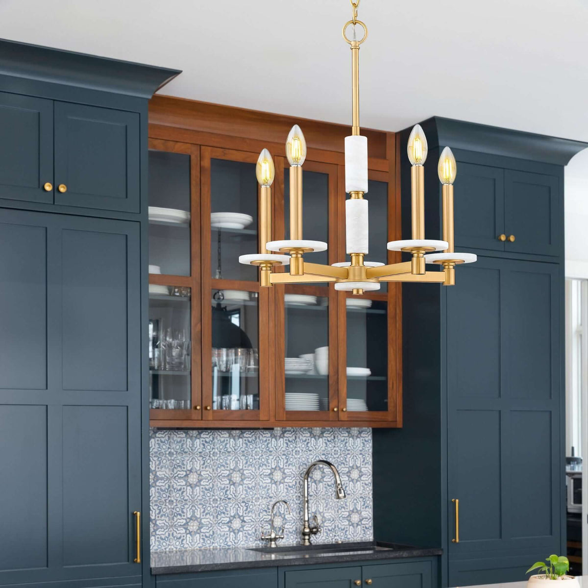 Kaden 5 Light Chandelier Modern Gold