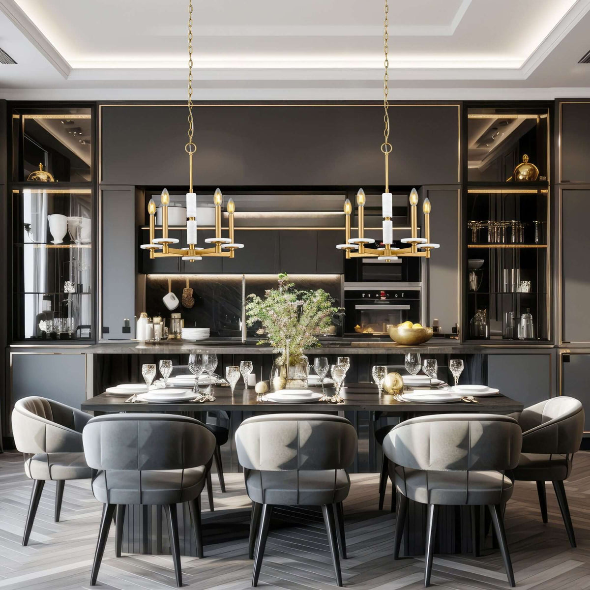 Kaden 5 Light Chandelier Modern Gold