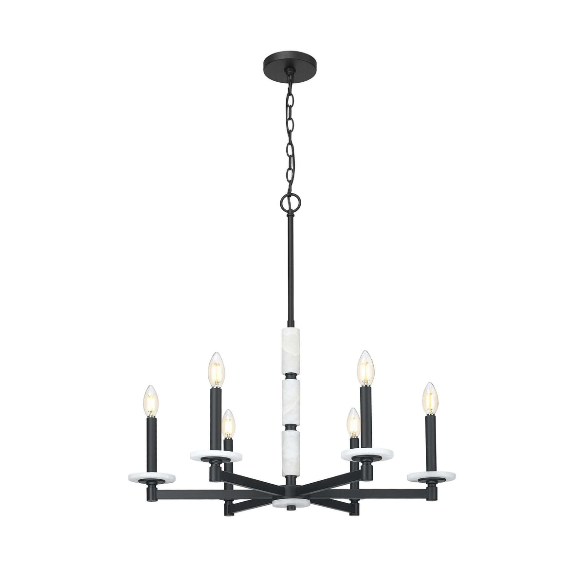Kaden 6 Light Chandelier Matte Black
