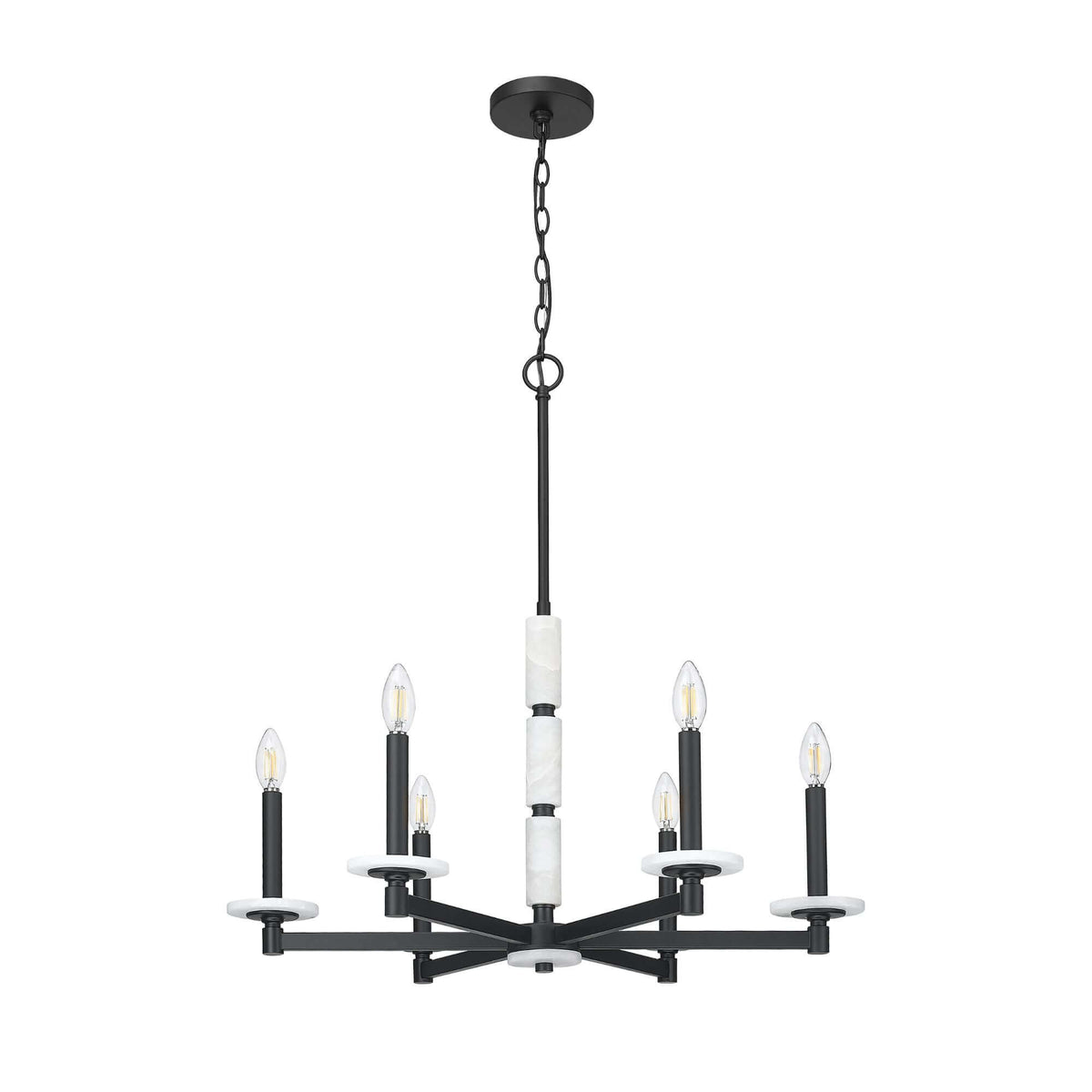 Kaden 6 Light Chandelier Matte Black