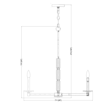 Kaden 6 Light Chandelier Matte Black