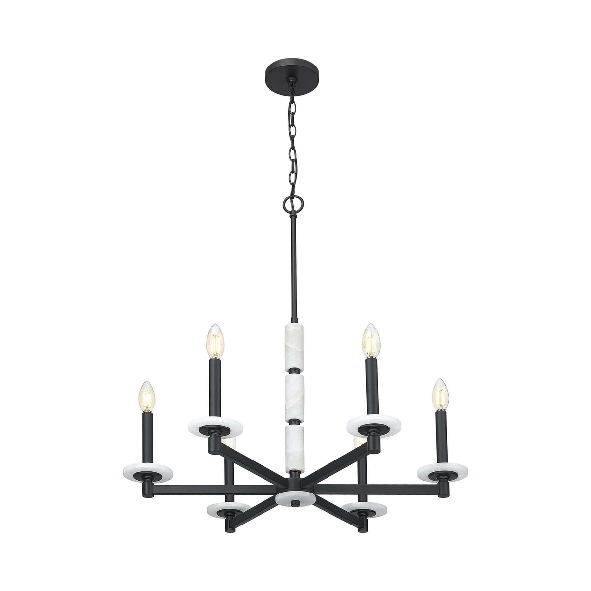 Kaden 6 Light Chandelier Matte Black